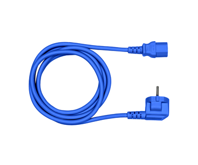 Kábel sieťový 230V, vidlica (CEE7/7) lomená - C13, 5m, 1.00mm², 10A, modrý