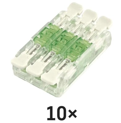 Spojka páčková, svorka bezskrutková, 6-pólová, 0.2-4.0mm², priehľadná, 10 ks/bal