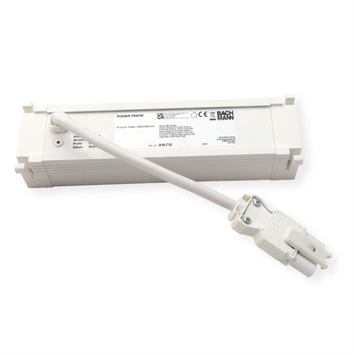 Power Frame 2xUTE 230V, nabíjačka (USB A + USB C), 0.2m kábel 1.5mm², GST18, biely