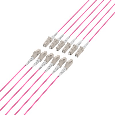 Optický trunk kábel 10m LC/LC, 12 vlákien, 50/125µm, OM4, LSOH, 5.8mm, fialový/čierny