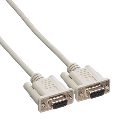 Kábel linkový 9pin F/F 1.8m, null modem, prepojovací, tienený, sivý