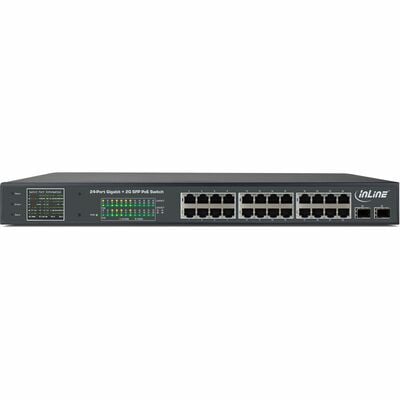 PoE++ Switch Gigabit 24port, 24xPoE (380W), 2x SFP, LCD display