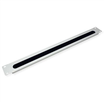 19" Panelová záslepka, organizér, prechodka s kefkami, 1U, kovová, sivý