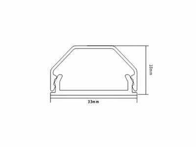 Káblový tunel na káble prechodová lišta 33 x 18 mm, 1.1m, hliník, biely