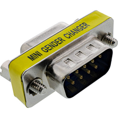 Adaptér/spojka D-SUB 9pin, DB9 M/F, mini, 1:1, kovový, RS232