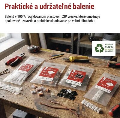 Spojka páčková, svorka bezskrutková, 2-pólová, 0.2-4.0mm², priehľadná, 10 ks/bal