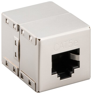 Spojka RJ45, cat.5e, tienená, kovová 100MBit