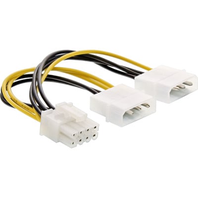 Kábel napájací interný 2x5.25 Molex na 8 pin PCI ExpressII
