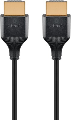 Kábel HDMI M/M 1m, High Speed+Eth, 4K@60Hz, HDMI 2.0, 10.2G, pozl. konektor, čierny, Slim
