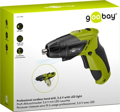 Aku skrutkovač s kĺbom, 3.6 V, LED svetlo