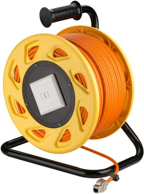 S/FTP (PiMF) Patchkábel LSOH 90m drôt cat.7a, AWG23, 10GBase-T, oranžový, meď, prenosný na bubne