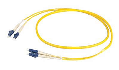 Fiber kábel LC-LC, 30m Duplex OS2(9/125µm), LSOH, FlatTwin (plochý), 5mm, žltý
