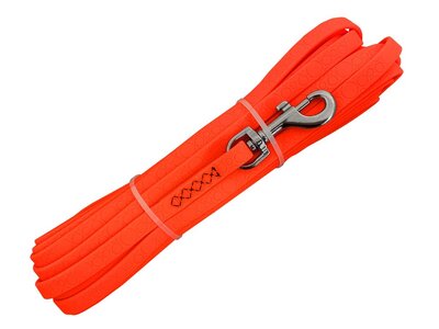 Vodítko stopovacie polytrace bez uška, 10mm/10m, chrómová karabína, čierne