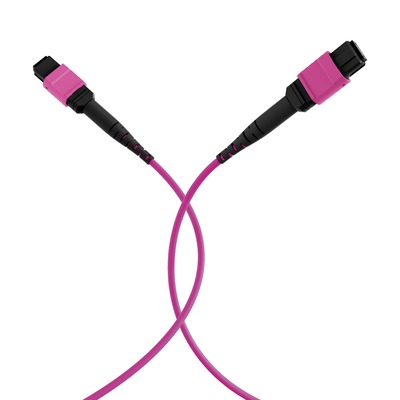 Fiber kábel MPO-MPO, 20m Duplex OM4(50/125µm), LSOH, 3mm, fialový, Typ-B