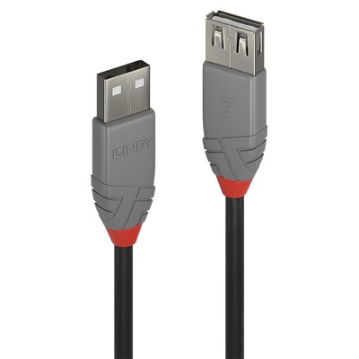 Kábel USB 2.0 A-A M/F 0.5m, High Speed, predlžovací, čierny, Anthra Line