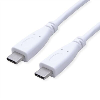 Kábel USB 3.2 Gen 2, Typ C CM/CM 0.5m, 10Gbps, PD 100w 20V5A, biely
