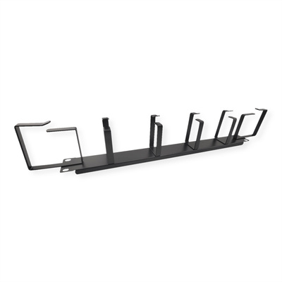 19" Panel vyväzovací, organizér, 6x oko (Typ G), 1U, oceľ, čierny