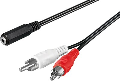 Kábel 3.5mm stereo/2xCinch F/M 1.4m, čierny