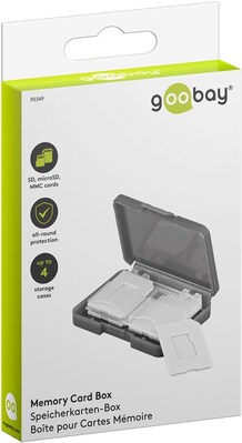 BOX na pamäťové karty, pre 4x SD/microSD, transparentný/čierny