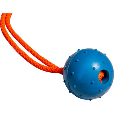 Lopta "gumená" s priemerom 5cm, plná, s uškom, elastomér, oranžová, HS