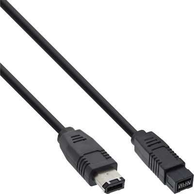 Kábel FireWire 9/6 M/M 2m, IEEE 1394b/a, 400 Mbit/s, tienený, čierny