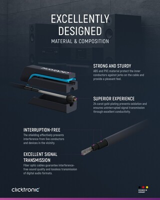 Kábel Toslink audio optický SPDIF prepojovací M/M 0.5m, ø6.0mm, modrý, ClickTronic