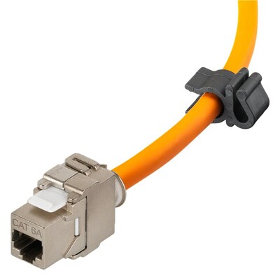 S/FTP (PiMF) Patchkábel LSOH 50m drôt cat.7a, AWG23, 10GBase-T, oranžový, meď, prenosný na bubne