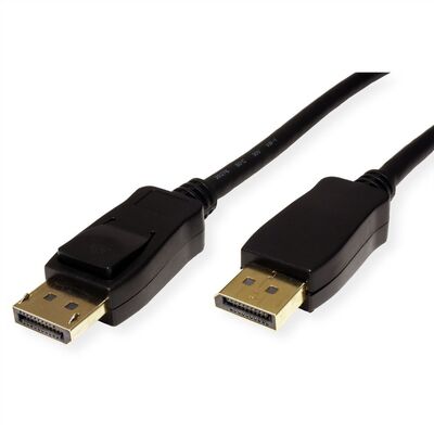 Kábel DisplayPort M/M 5m, 8K@60Hz, DP v1.4, 32.4Gbit/s, čierny, pozl. konektor