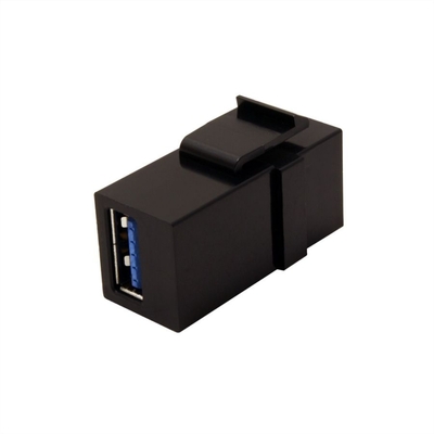 Modul USB 3.0 A/A, Keystone, čierny