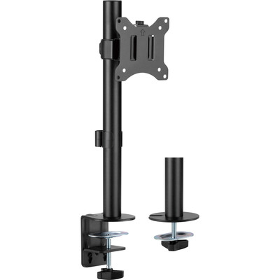 Držiak pre monitor na stôl, úchyt o dosku stola, max 9kg, výška 400mm, VESA 75/100, čierny