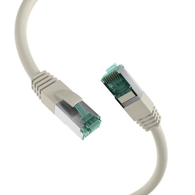 S/FTP (PiMF) Patchkábel LSOH 0.15m cat.6a, sivý, Cu