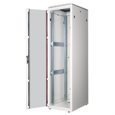 19" Rack na podlahu 47U, 2276x600x800mm (HxWxD), PRO, sklenené dvere, sivý