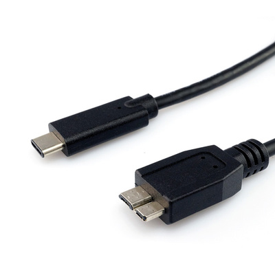 Kábel USB 3.1 Typ C CM/MICRO-B(3.0) 0.5m, Super Speed, čierny