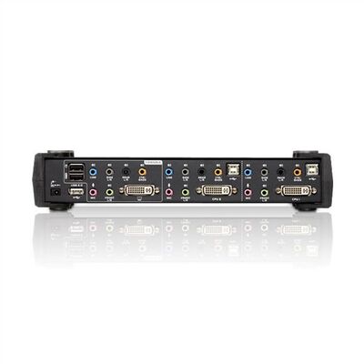 KVM switch/prepínač 2PC, DVI-D, USB, USB hub, audio 5.1, Hotkeys, Pushbuttons
