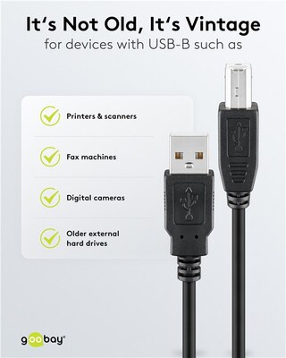 Kábel USB 2.0 A-B M/M 1m, High Speed, čierny
