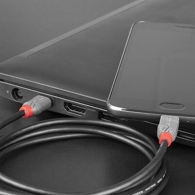 Kábel USB 2.0 Typ C CM/MICRO-B(2.0) 2m, High Speed, Anthra Line, čierny