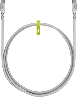 Kábel USB 2.0 Typ C CM/CM 2m, High Speed, Power Delivery 60w 20V3A, textilný oplet, biely