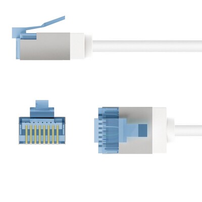 U/FTP Patchkábel LSOH TPE 15m cat.6a, biely, slim, Cu, Flex Cable, Eco obal