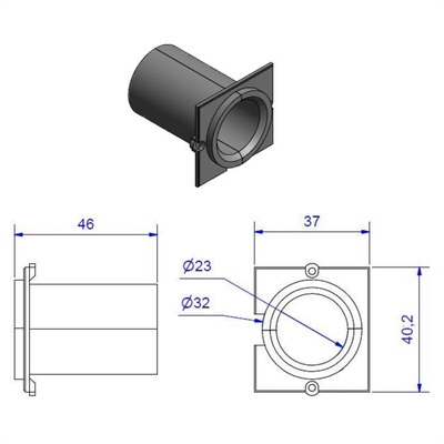 Modul pre BACHMANN, káblová priechodka ø24mm, čierny