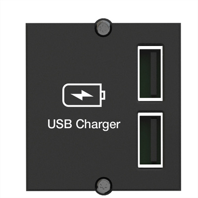 Modul pre BACHMANN, nabíjací/charger, 2xUSB (USB A), 2.4A, 0.2m, GST18, čierny