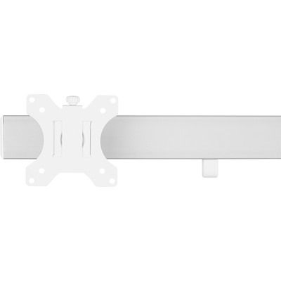 Slatwall držiak pre 4x monitory do 32" na stôl, úchyt o dosku, max. 8kg, VESA 75/100, biely