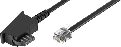 Kábel telefónny RJ11/TAE-F, M/M, 3m, Zariadenia Siemens (Nemecko), čierny