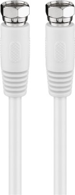 Kábel satelitný, koax F-konektor M/M 0.5m, 75 Ohm, 80dB, 2x tienený, CCS, biely