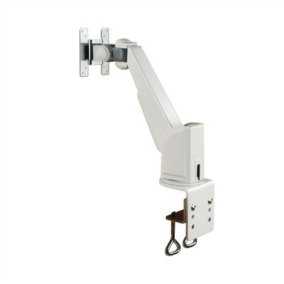 Držiak pre monitor na stenu/stôl, úchyt o dosku, pneumatický, max 10kg rameno 250mm VESA 75/100 sivý