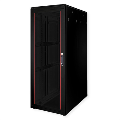 19" Rack na podlahu 42U, 2053x800x1200mm (HxWxD), PRO, sklenené dvere, čierny