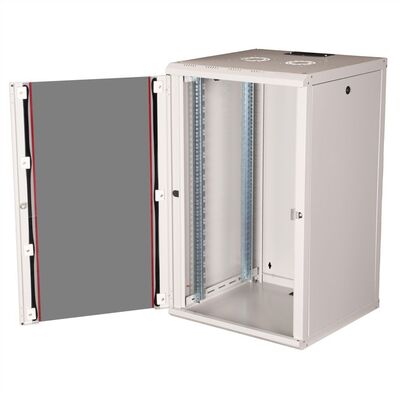 19" Rack na stenu 20U, sivý, 996x600x600mm (HxWxD), RAL7035, PRO, odnímateľné bočnice