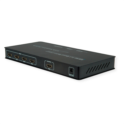 Video selektor/switch HDMI 4IN/1OUT QUAD Multi-Viewer, Seemless, 4K@30Hz, čierny