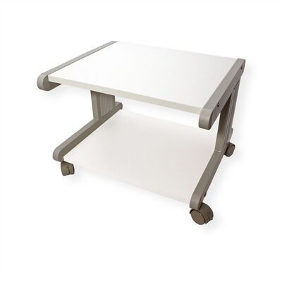 Stolík na kolieskach pod tlačiareň malý, max 30kg, 38x51x44cm (HxWxD), sivý