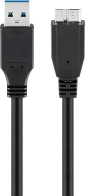 Kábel USB 3.2 Gen 1, A-MICRO-B(3.0) M/M 0.5m, 5Gbps, čierny