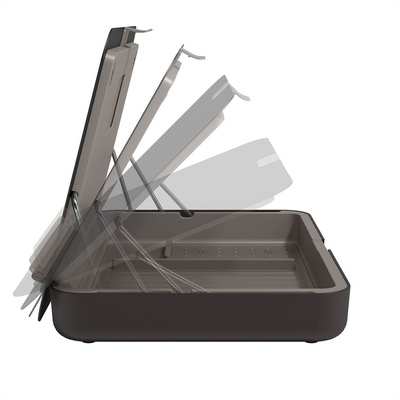 Stojan/podstavec na notebook, toolbox, 355x250x50–240 mm, čierny